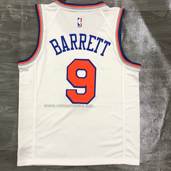Camiseta New York Knicks RJ Barrett #9 Association Blanco